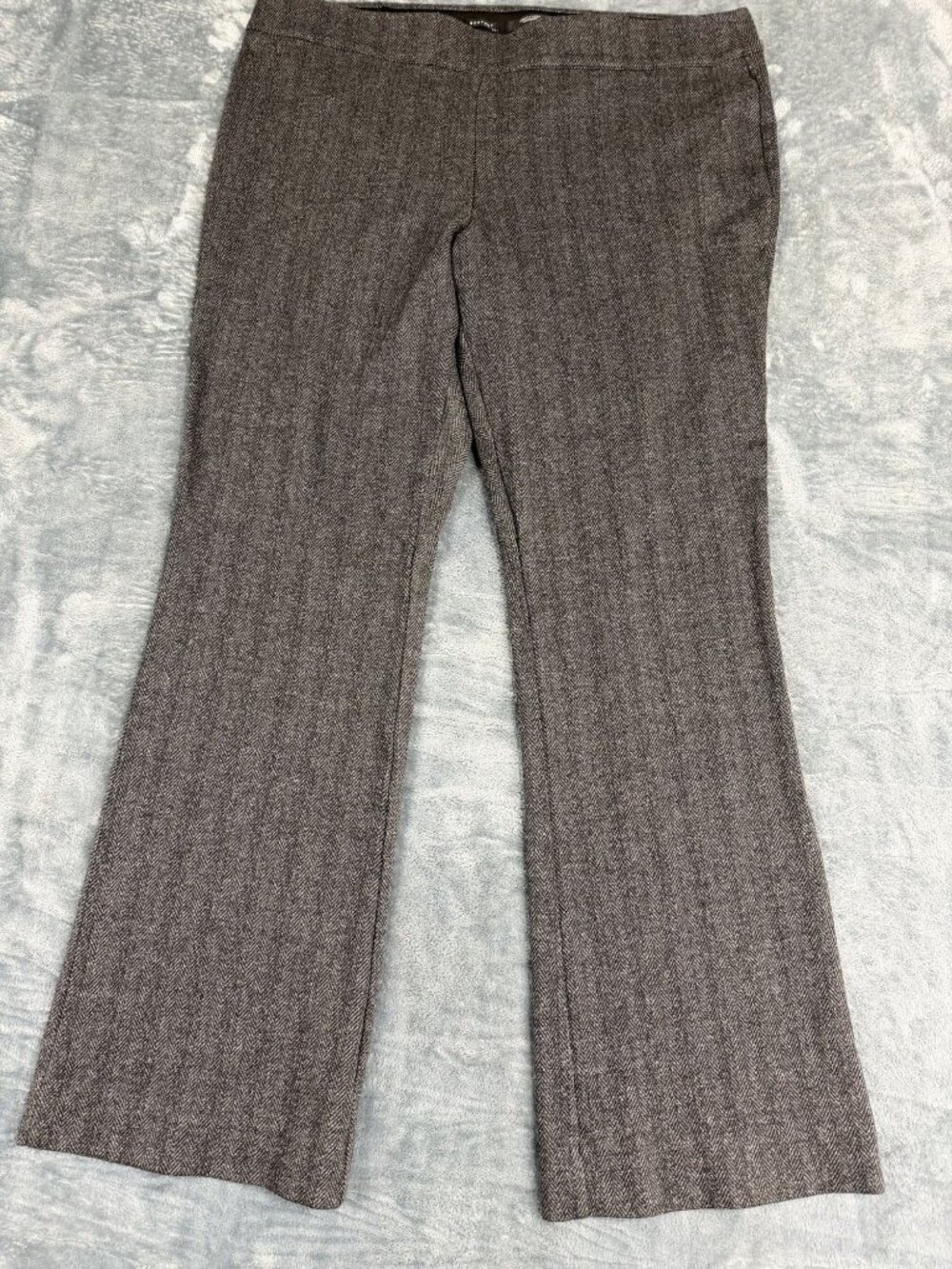 Simply Vera Vera Wang Womens Gray Herringbone Bootcut Pants XL